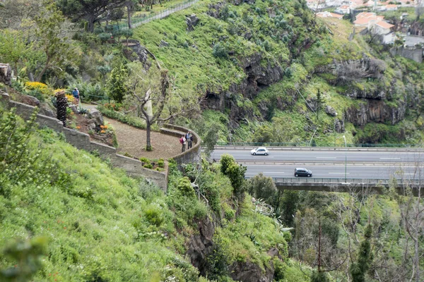 Portekiz Madeira Adası Nda Funchal Şehrinin Kuzeyinde Bir Otoyol Portekiz — Stok fotoğraf