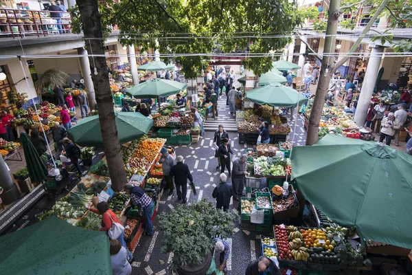 Zöldség Mercado Dos Lavradores Ban Funchal Belvárosában Portugál Madeira Szigeten — Stock Fotó