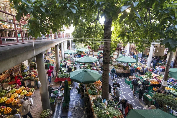 Zöldség Mercado Dos Lavradores Ban Funchal Belvárosában Portugál Madeira Szigeten — Stock Fotó