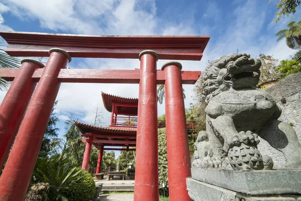 art and culture in the Jardim Tropical or Tropical Garden in the city centre of Funchal on the Island Madeira of Portugal.   Portugal, Madeira, April 2018