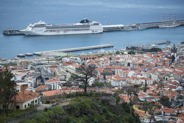 Lodní Přístav Centru Funchalu Ostrově Madeira Portugalska Portugalsko Madeira Duben — Stock fotografie