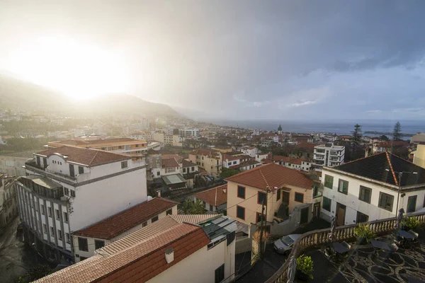 City Centre Funchal Night Island Madeira Portugal Portugal Madeira April — Stock Photo, Image