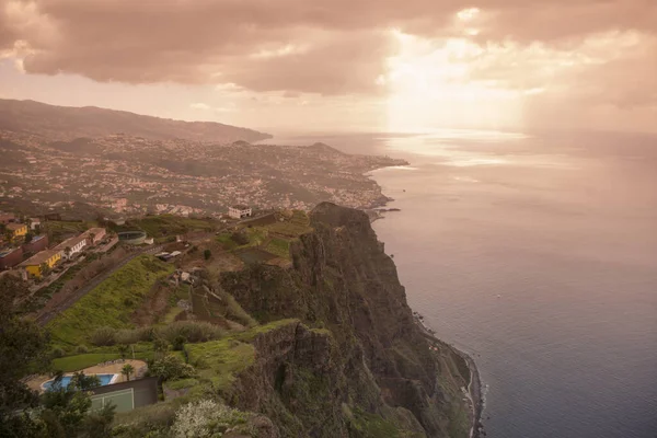 Nature Landscape Coast Town Camara Lobos West Funchal Island Madeira — Stock Photo, Image