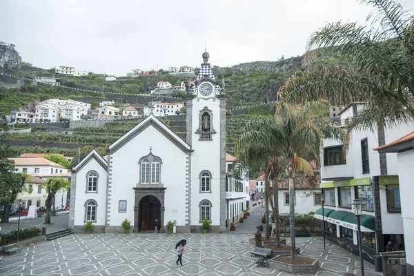 Città Con Chiesa Nossa Senhora Luz Ponta Sol Ovest Funchal — Foto Stock