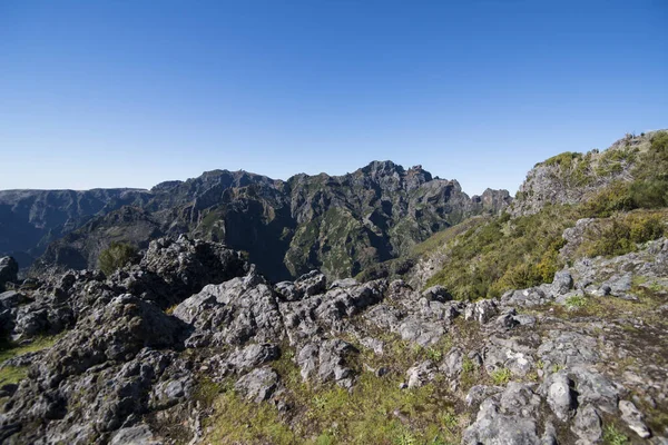 Paisagem Montanhas Parque Nacional Madeira Madeira Central Ilha Madeira Portugal — Fotografia de Stock