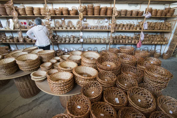 Basket Weave Work Cafe Relogio Shop Arema Town Camacha East — Stock Photo, Image