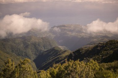 Portekiz 'in Madeira Adası' ndaki Madeira Ulusal Parkı 'nın Peyzaj ve Dağları. Portekiz, Madeira, Nisan 2018