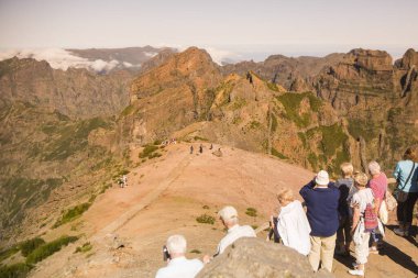 Portekiz 'in Madeira Adası' ndaki Madeira Ulusal Parkı 'nın Peyzaj ve Dağları. Portekiz, Madeira, Nisan 2018