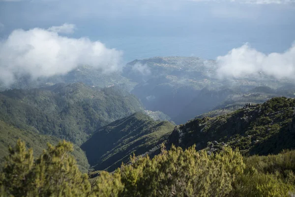 Portekiz Madeira Adası Ndaki Madeira Ulusal Parkı Nın Peyzaj Dağları — Stok fotoğraf