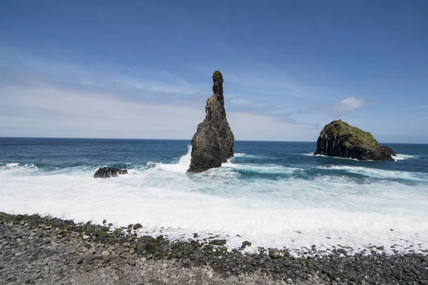 Krajina Pobřeží Městě Ribeira Janela Ostrově Madeira Atlantském Oceánu Portugalska — Stock fotografie