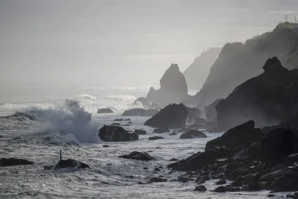 Die Landschaft Der Küste Zwischen Der Stadt Porto Moniz Und — Stockfoto