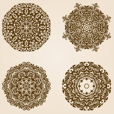 Mandala süs vektör set