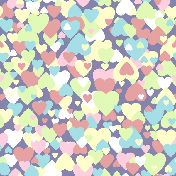 Pastel colored hearts pattern — Stock Vector