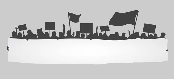 siluet tezahürat veya kalabalık protesto