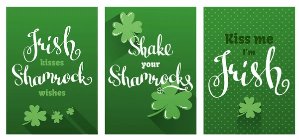 Groeten kaarten set voor St. Patricks Day — Stockvector