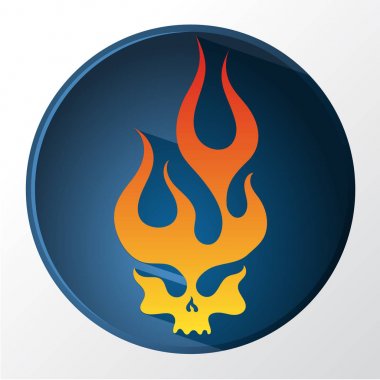 Kırmızı ve sarı degrade yanan kafatası