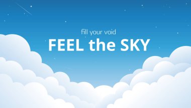 basit vektör arka plan bulutlar beyaz ile mavi gökyüzü