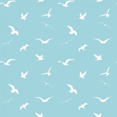 martı siluetleri ile sorunsuz vektör desen