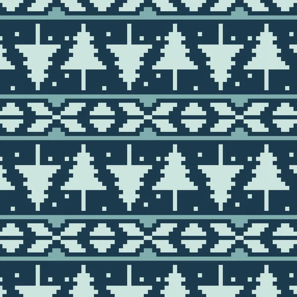 Pixel épinettes motif vectoriel sans couture — Image vectorielle