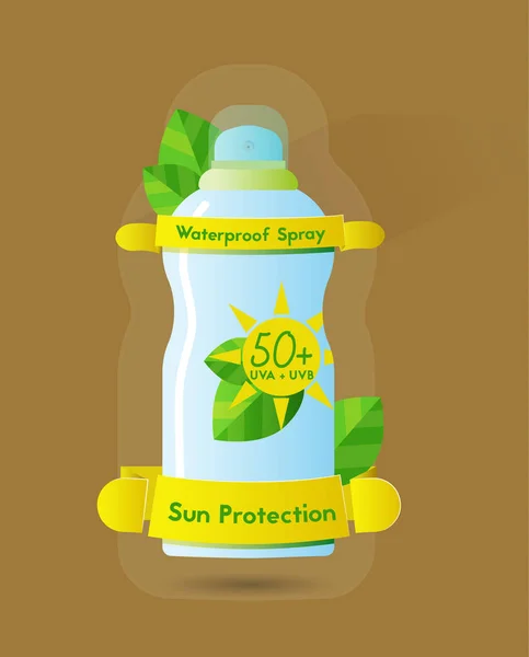 Protección solar spray impermeable puede — Archivo Imágenes Vectoriales