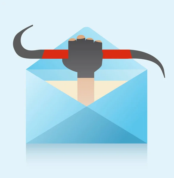 Hacker e ilustración del correo de phishing — Archivo Imágenes Vectoriales