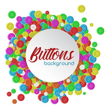 Vektör arka plan ile bir kağıt daire birçok düğme üstünde