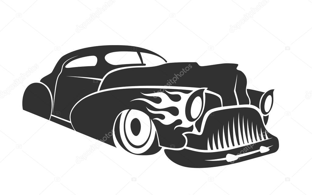 Hot rod low rider coupe vector illustration