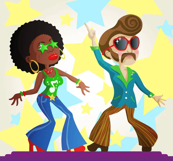 disco hippy 70 s cartoon clipart