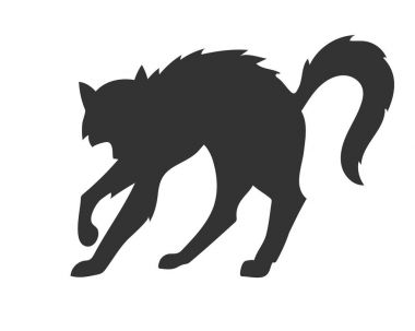 sırtını kemerli kedi silüeti