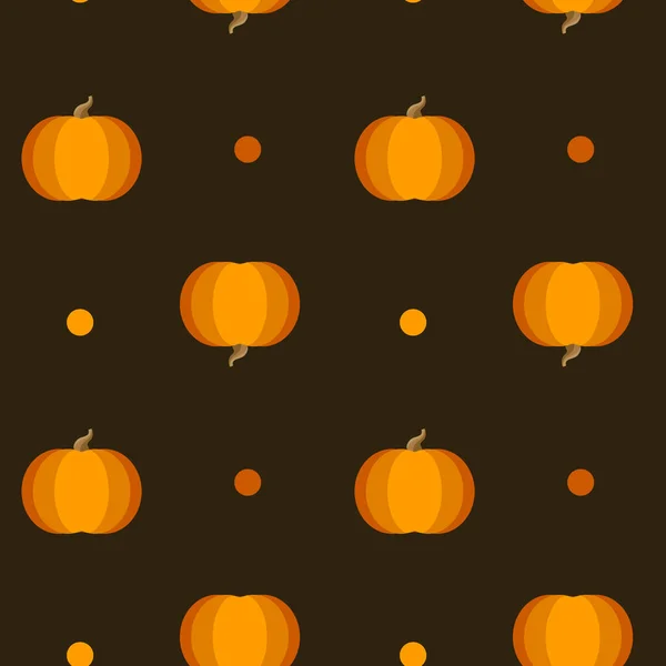 Orange Pumpkins Seamless Vector Pattern — Stock Vector