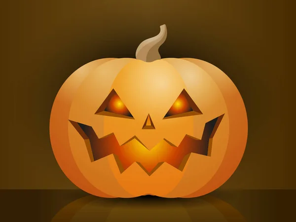 Ilustración vectorial de calabaza de Halloween con cara de miedo — Vector de stock