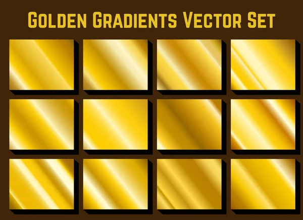 Golden Gradients Vektor Set — Stockvektor