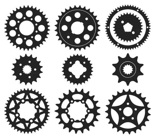 Conjunto de ícones de roda de engrenagem — Vetor de Stock