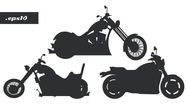 Sada siluety motorky — Stockový vektor