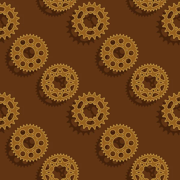 Gears and sprockets seamless pattern — Stock Vector