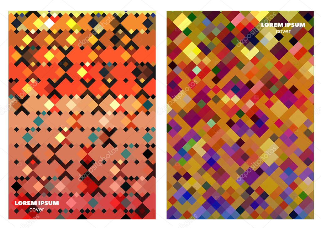 Square patterns design vector backgrounds