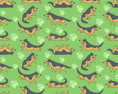 Alman çoban ile sorunsuz vektör desen