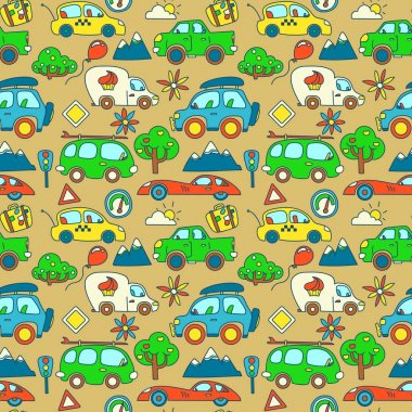 Çizgi film araçları ile sorunsuz vektör desen