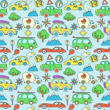 Çizgi film araçları ile sorunsuz vektör desen