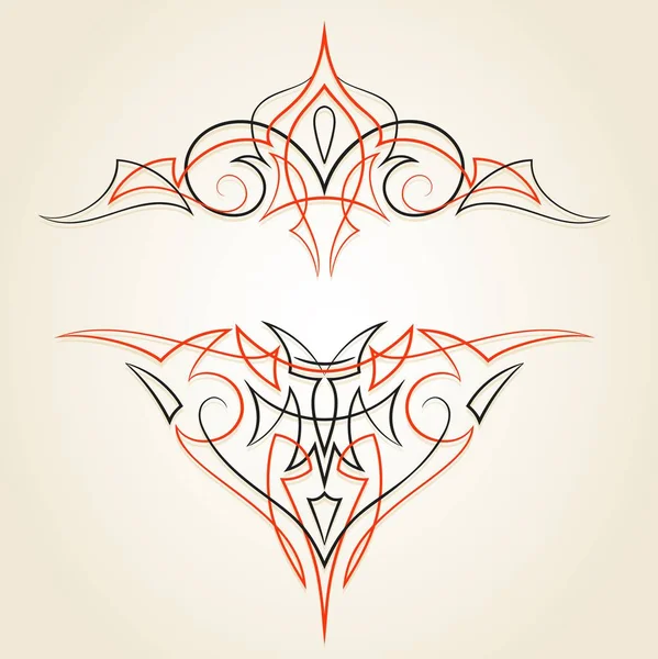 Pinstriping ornamentos, vector conjunto — Vector de stock