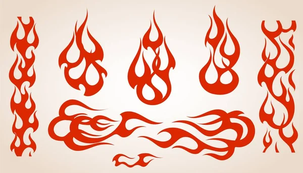 Σύνολο στοιχείων κόκκινης φλόγας, διανυσματική απεικόνιση — Διανυσματικό Αρχείο