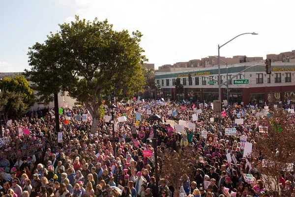 Santa Ana Usa January 2017 Άγνωστοι Συμμετέχοντες Στην Πορεία Γυναικών — Φωτογραφία Αρχείου