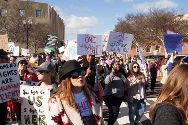 Santa Ana Usa Janeiro 2017 Participantes Não Identificados Marcha Feminina — Fotografia de Stock
