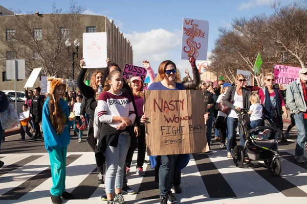 Santa Ana Usa Enero 2017 Participantes Identificadas Marcha Mujeres 2017 — Foto de Stock