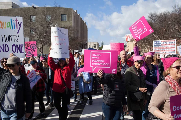 Santa Ana Usa Janeiro 2017 Participantes Não Identificados Marcha Feminina — Fotografia de Stock