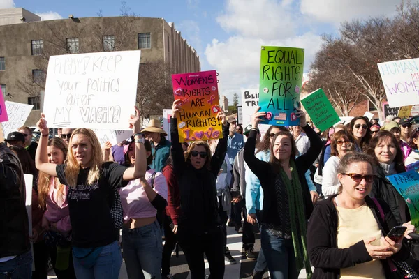 Santa Ana Usa Enero 2017 Participantes Identificadas Marcha Mujeres 2017 —  Fotos de Stock