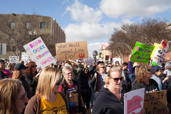 Santa Ana Usa Styczeń 2017 Niezidentyfikowani Uczestnicy Marszu Kobiet 2017 — Zdjęcie stockowe