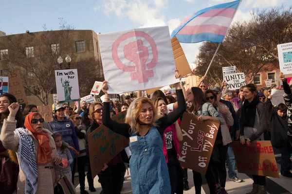 Santa Ana Usa Enero 2017 Participantes Identificadas Marcha Mujeres 2017 — Foto de Stock