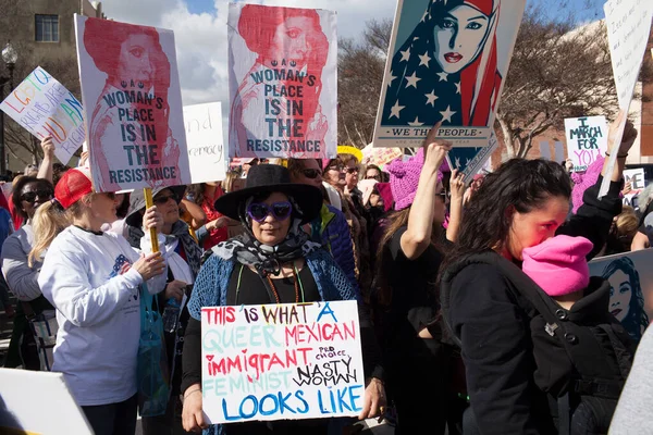 Santa Ana Usa Janeiro 2017 Participantes Não Identificados Marcha Feminina — Fotografia de Stock