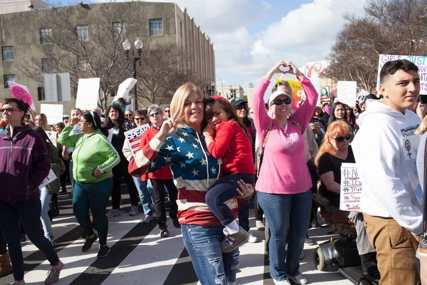 Santa Ana Usa Styczeń 2017 Niezidentyfikowani Uczestnicy Marszu Kobiet 2017 — Zdjęcie stockowe